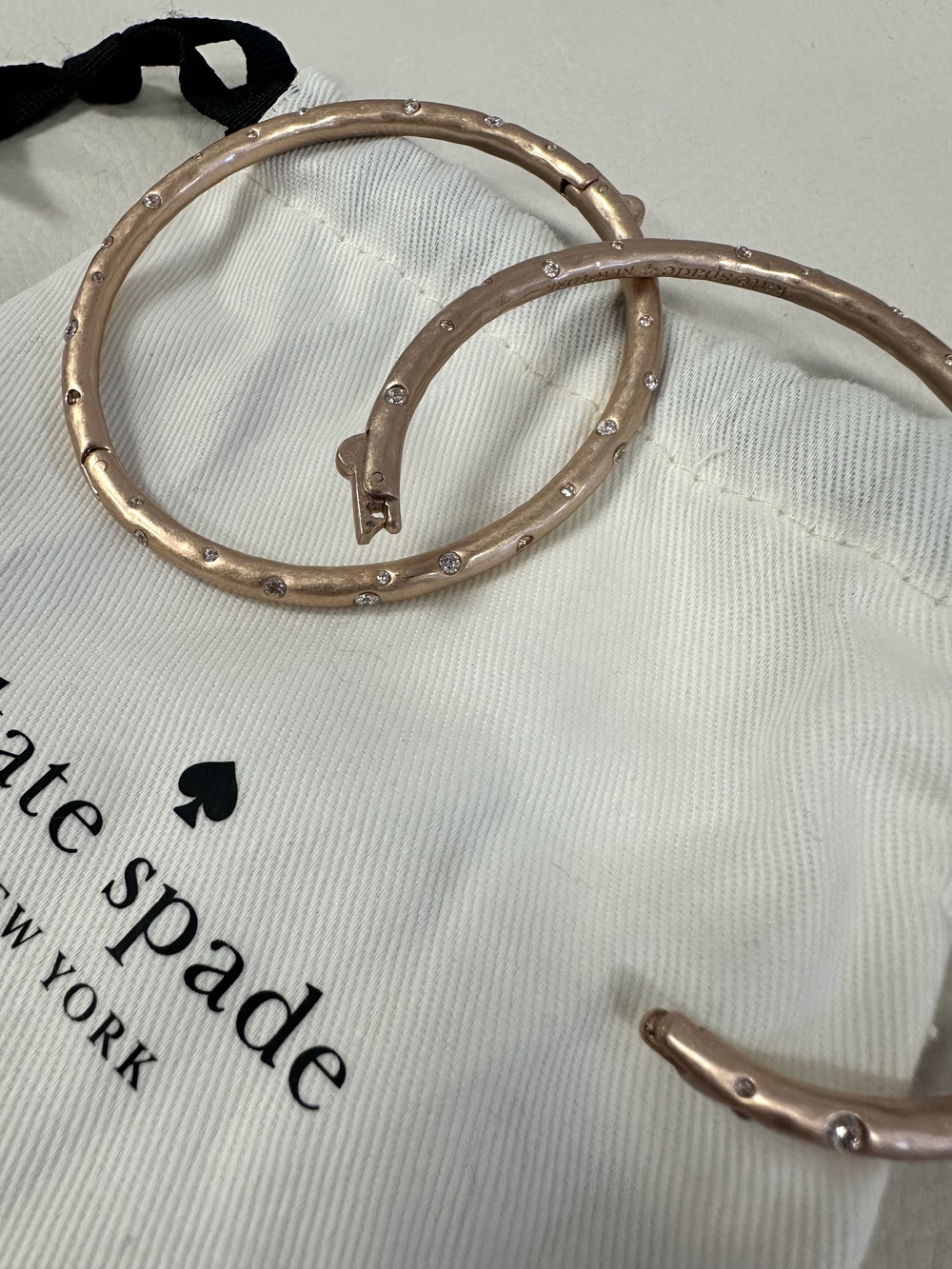 kate spade Rose Gold Crystal-Accent Hoop Bracelets